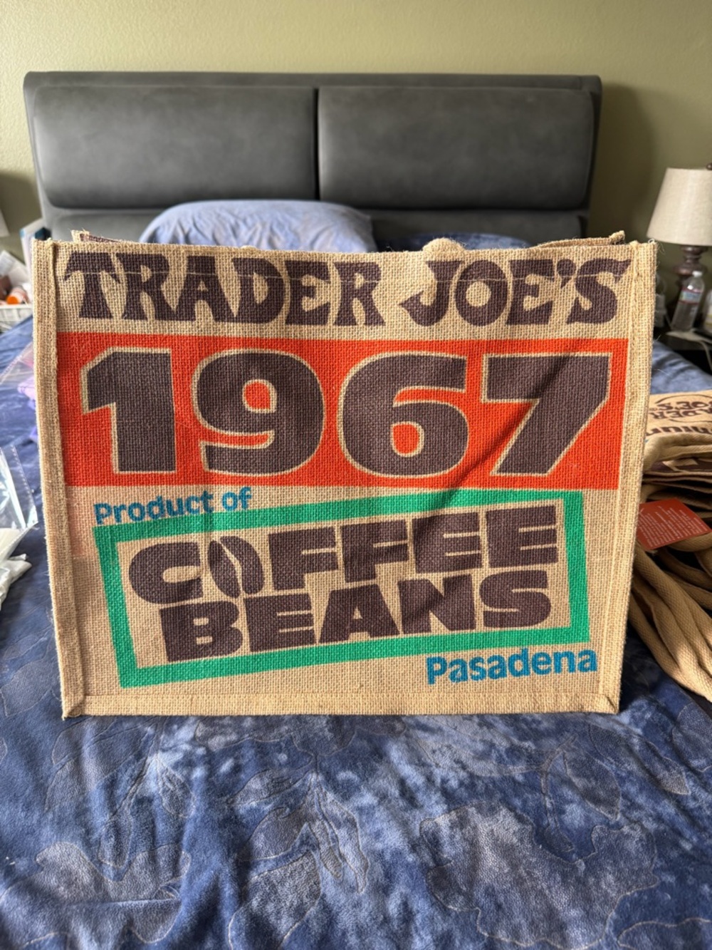 BUNDLE of 5 Totes
Trader Joe's 1967 Coffee Beans Burlap Tote - Vintage Logo